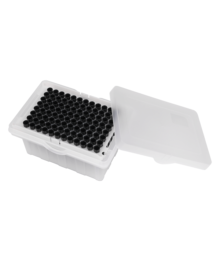 RTF50-H-ES Pacchetto rack per puntali conduttivi sterili filtrati robotizzati da 50 ul compatibile con Tecan